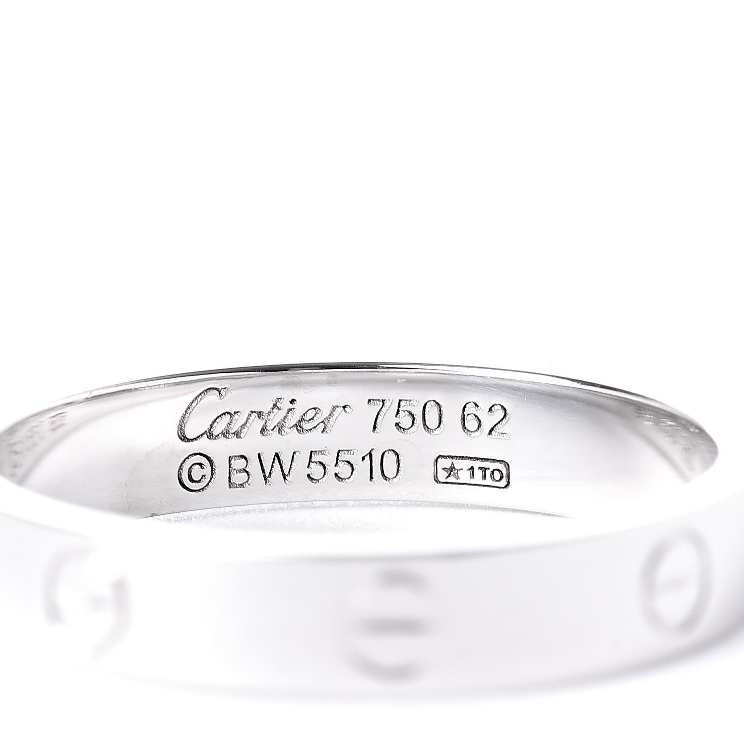 Cartier 18K White Gold 3.5mm LOVE Wedding Band Ring 62 10 4 of 5