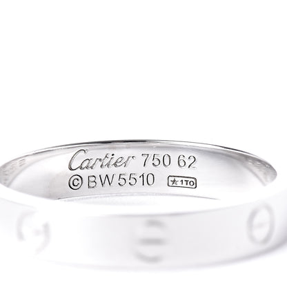 Cartier 18K White Gold 3.5mm LOVE Wedding Band Ring 62 10 4 of 5