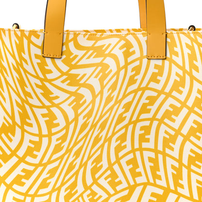 Fendi X SARAH COLEMAN Glazed Canvas Vitello King FF Vertigo Shopping Tote Bag Mimosa White 8 of 11