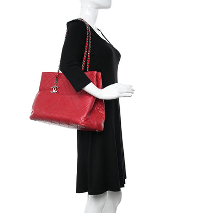 Chanel Calfskin Quilted Large In the Business Tote Red 2 of 10