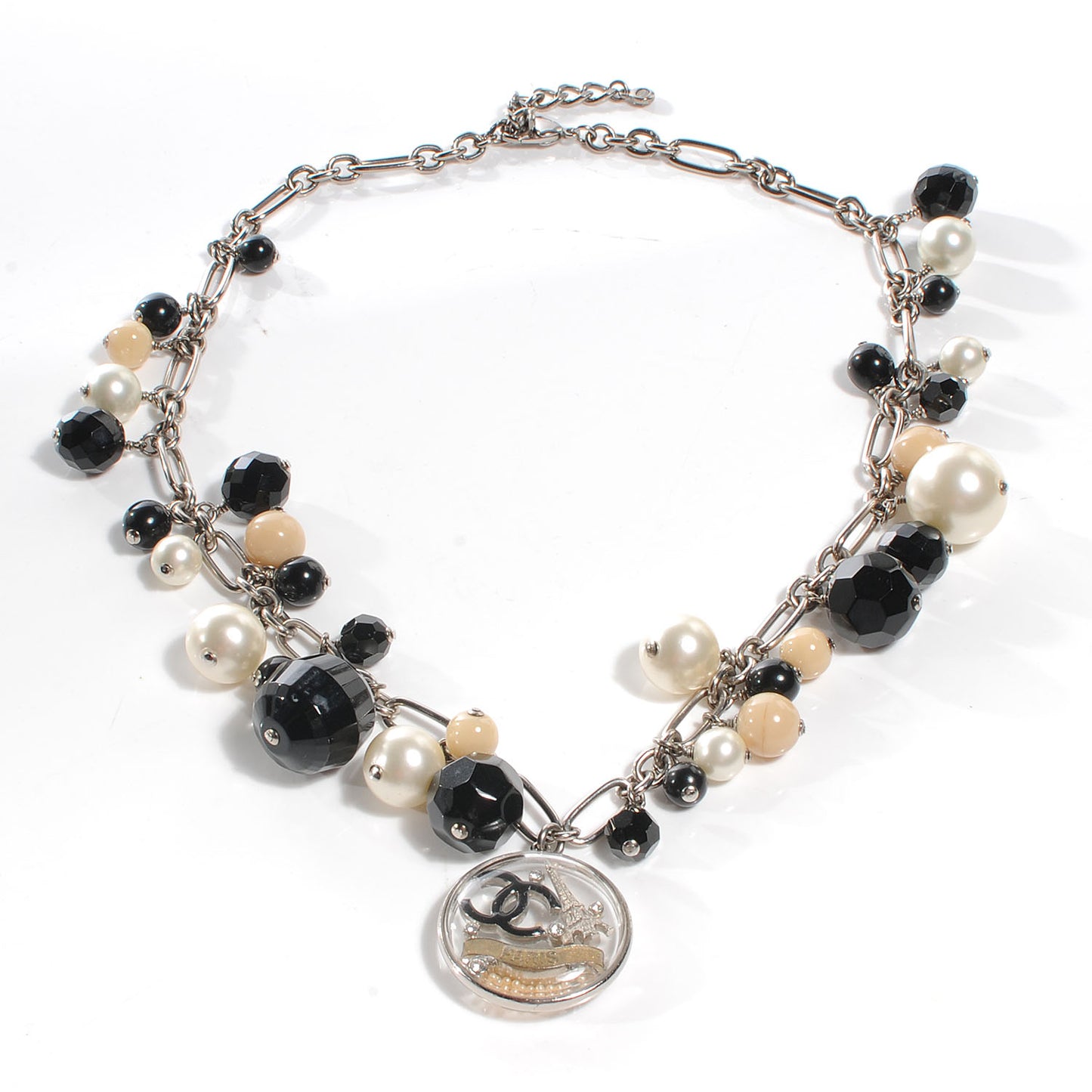 Pearl Beaded CC Paris Necklace
