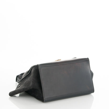 Celine Smooth Calfskin Suede Medium Trapeze Black 4 of 9