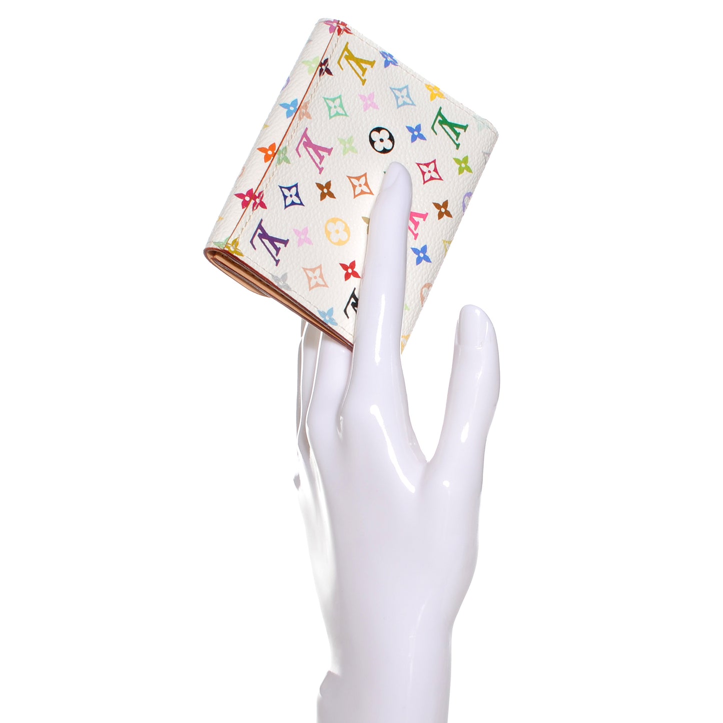 Monogram Multicolor Business Card Holder White