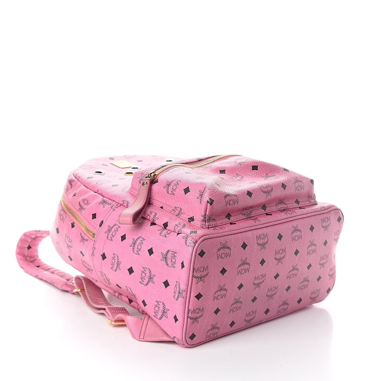 MCM Visetos Medium Sprinkle Stud Stark Backpack Pink 3 of 10