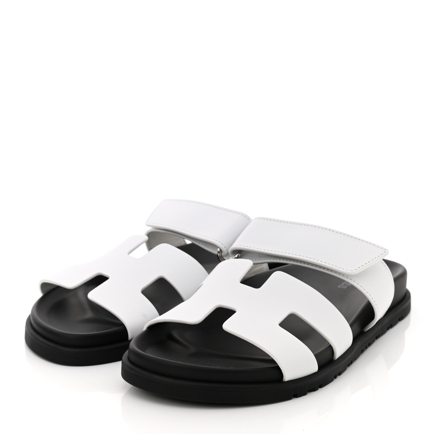 Hermes Calfskin Womens Chypre Sandals 37 White 3 of 9