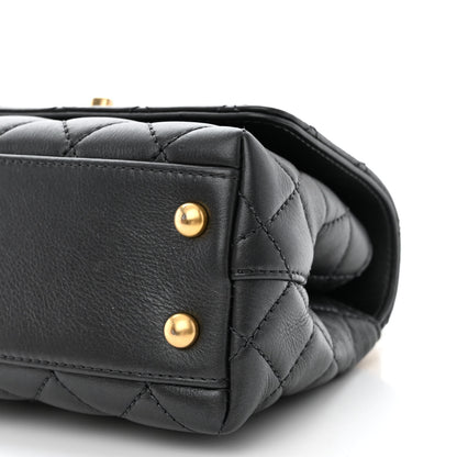 Chanel Calfskin Strass Quilted Extra Mini Coco Handle Flap Dark Grey 9 of 12
