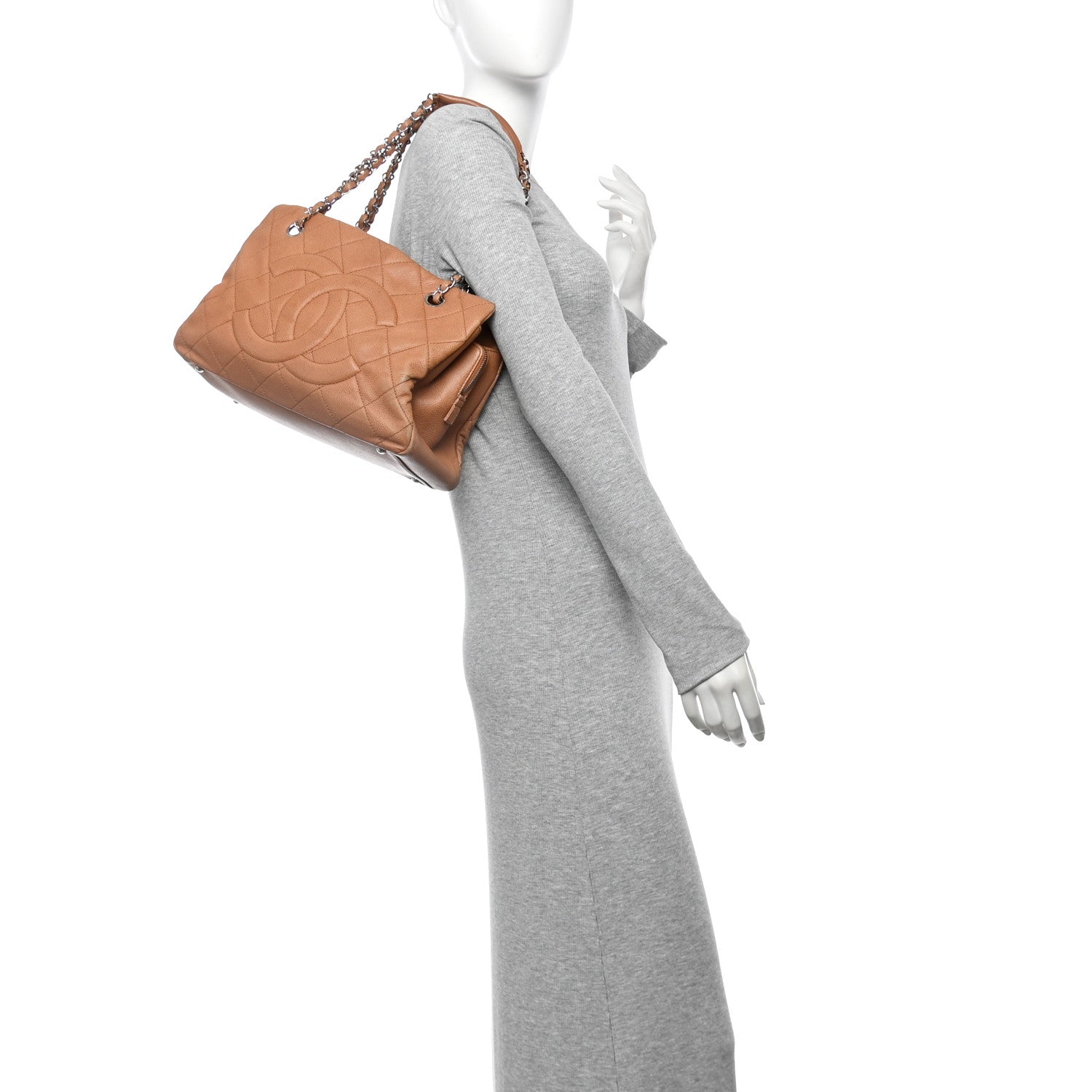 Chanel Caviar Quilted Timeless CC Shopping Tote Brown 2 of 20