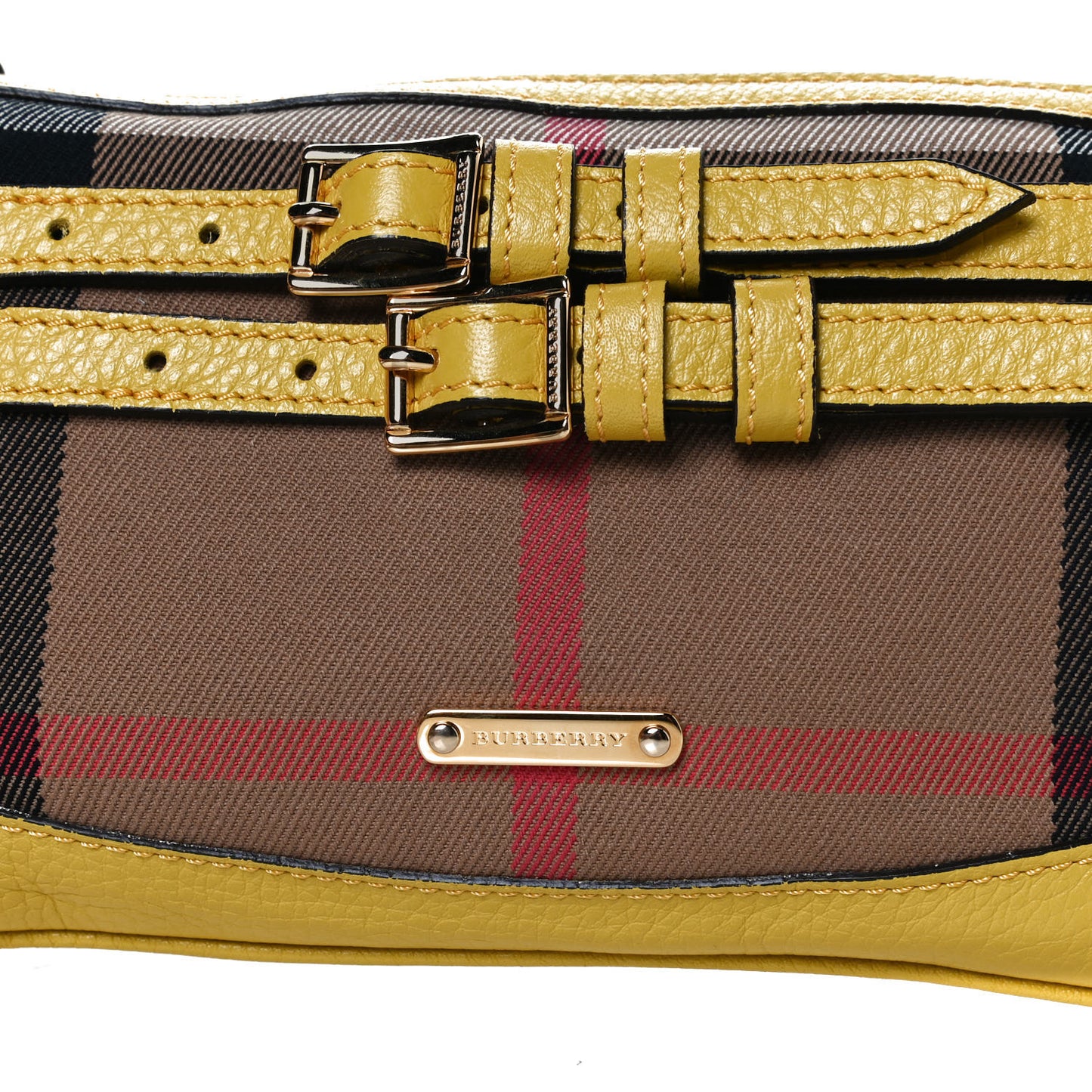 House Check Bridle Calfskin Peyton Crossbody Yellow