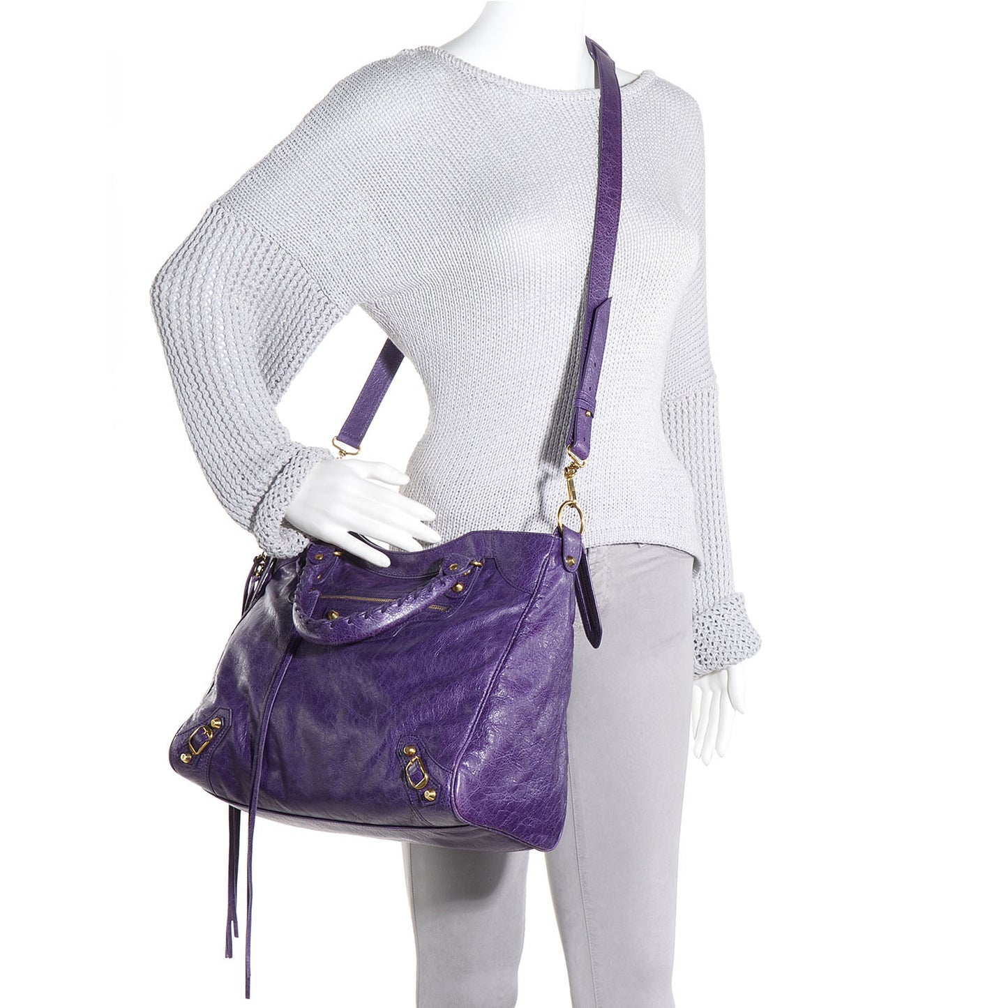 Agneau Velo Gold Hardware Dark Violet