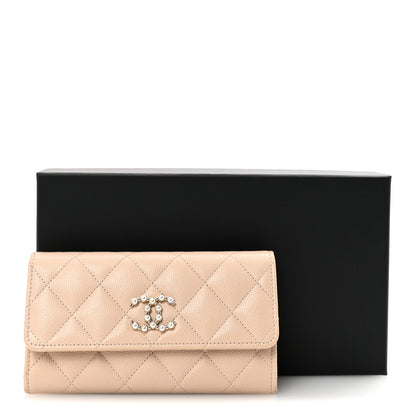Chanel Caviar Pearl Quilted Coco Candy Wallet Beige 9 of 9