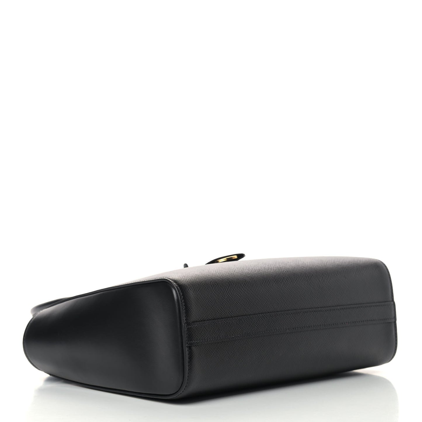 Saffiano Soft Calfskin Small Zippered Tote Black