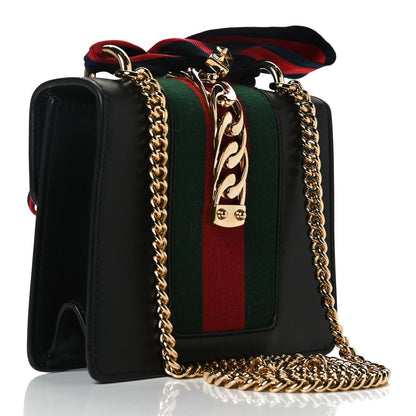 Gucci Calfskin Mini Sylvie Chain Shoulder Bag Black 3 of 13