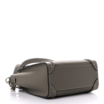 Celine Drummed Calfskin Nano Luggage Souris 4 of 10