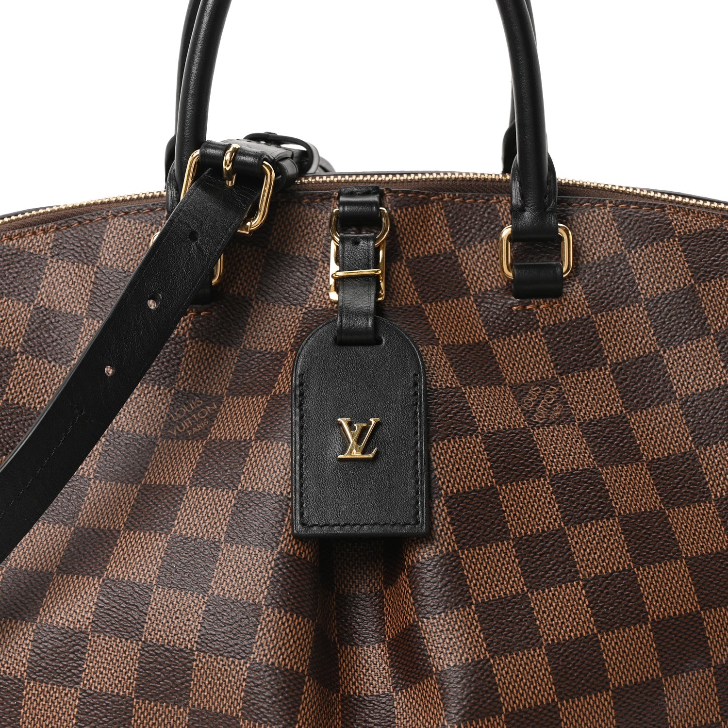 Louis Vuitton Damier Ebene Odeon Tote MM Black 7 of 9