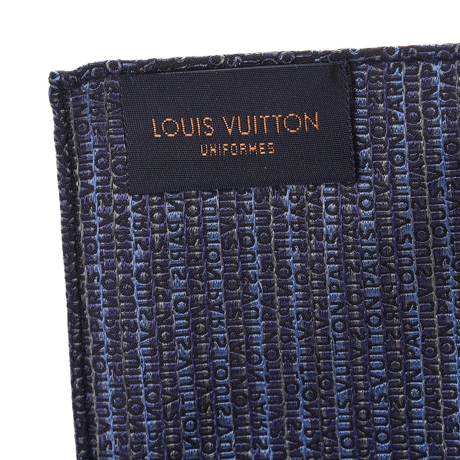 Louis Vuitton Silk Uniformes Pocket Square Blue 3 of 3