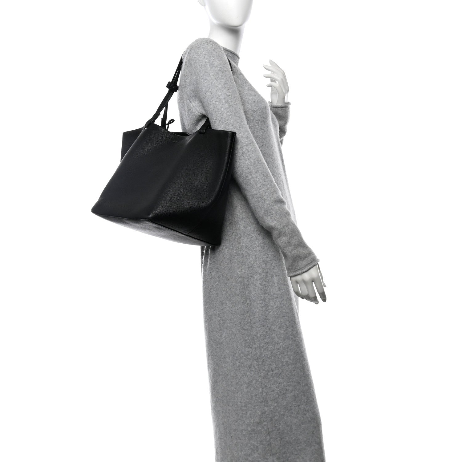The Row Grained Calfskin Park Tote Three Black 3 of 11
