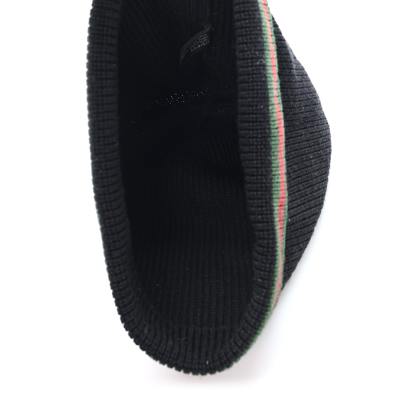 Gucci Wool Silk Web Beanie Hat Black 4 of 5