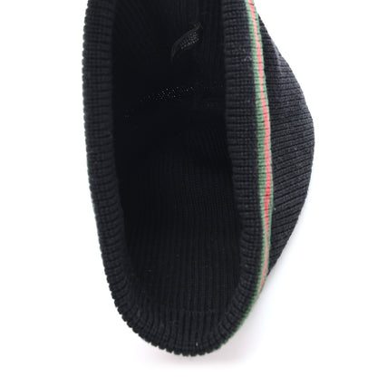 Gucci Wool Silk Web Beanie Hat Black 4 of 5