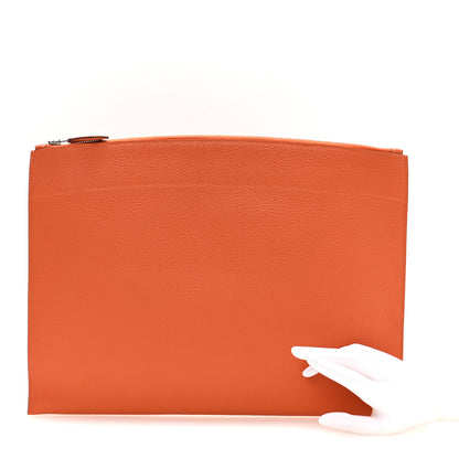 Hermes Togo Large Bazar Pouch Orange 2 of 7