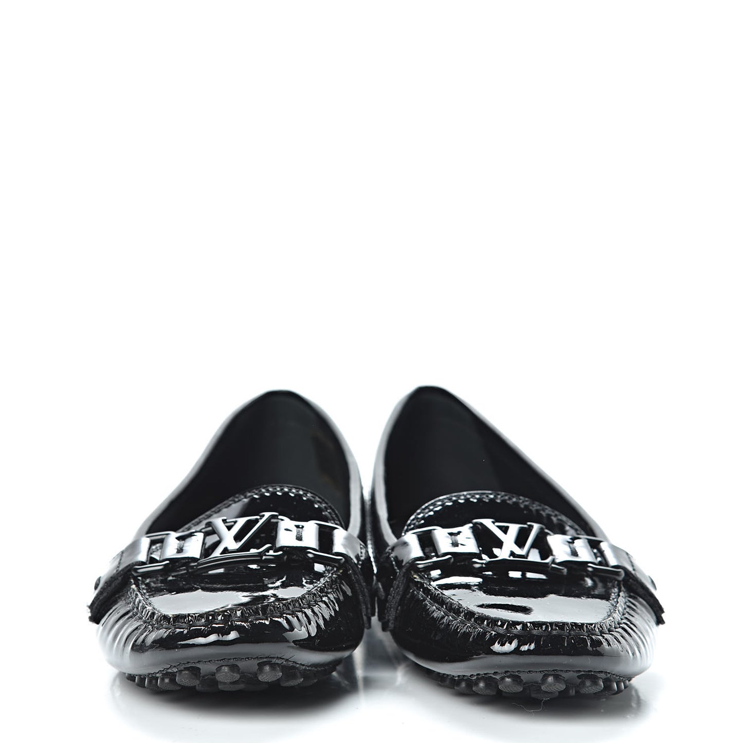 Patent Calfskin Oxford Loafers 37 Black
