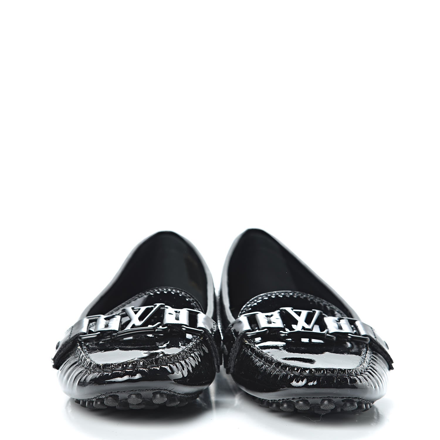 Louis Vuitton Patent Calfskin Oxford Loafers 37 Black 2 of 9