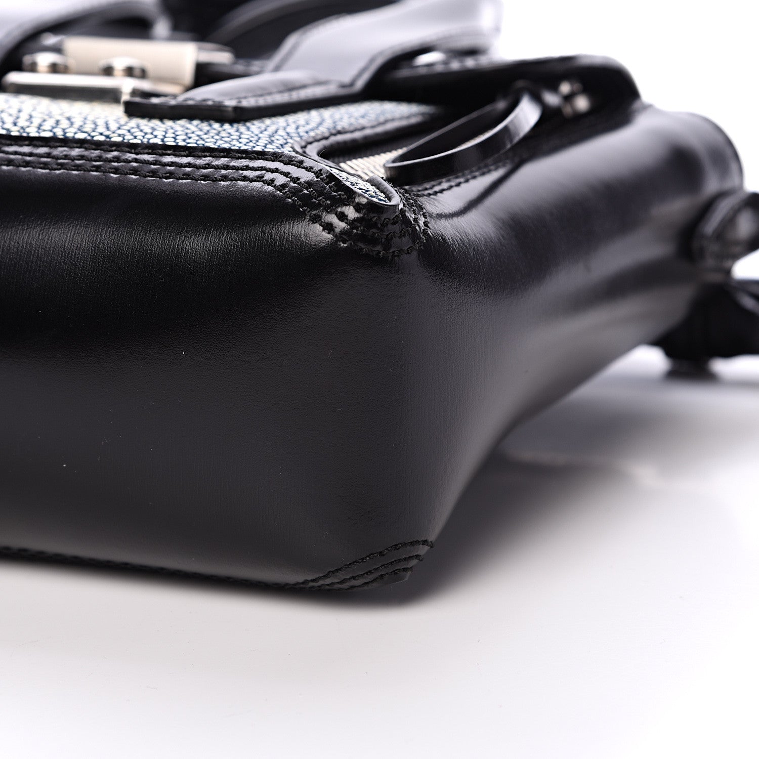 3.1 Phillip Lim 3.1 Smooth Calfskin Stingray Pashli Small Satchel Black 9 of 9