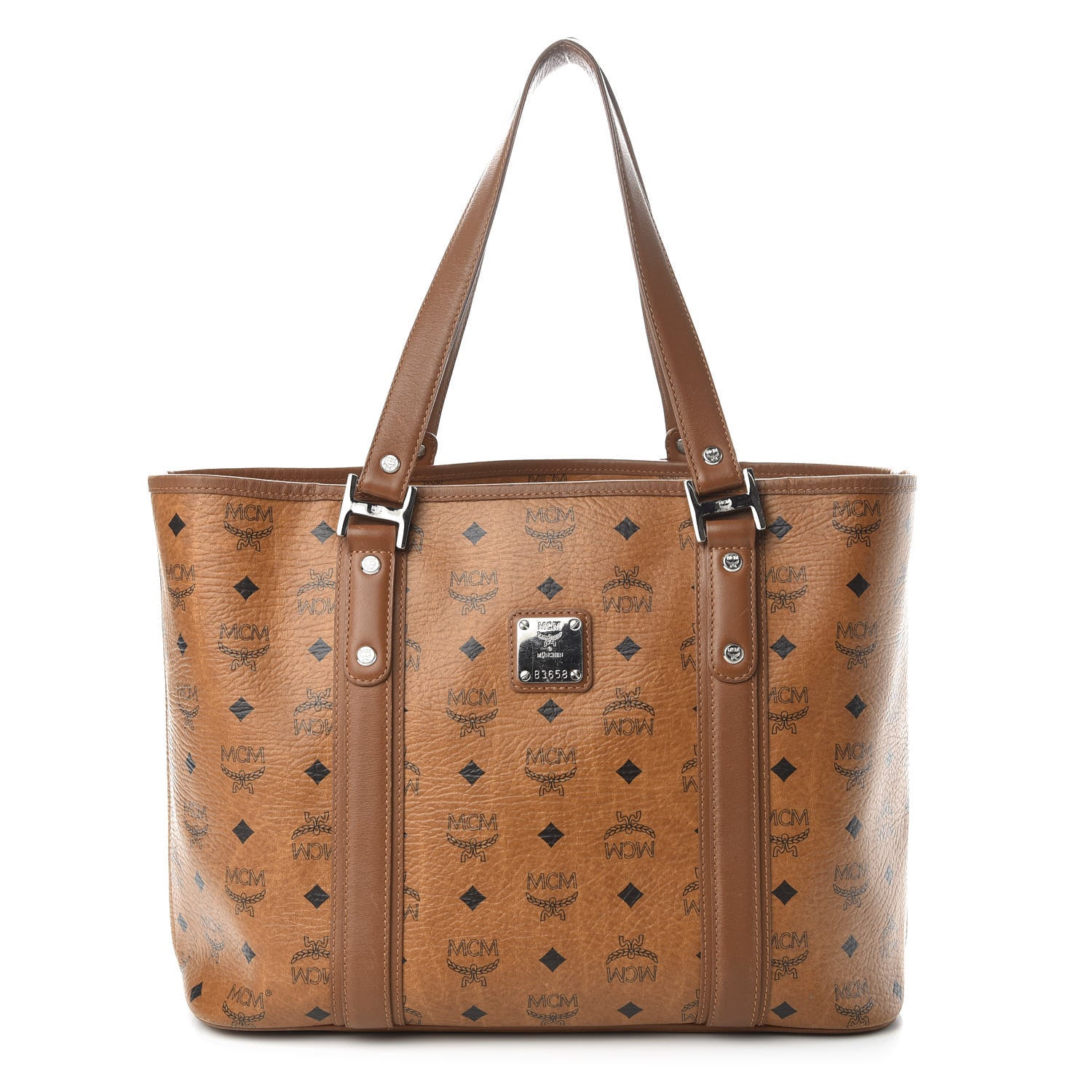 MCM Visetos Shopping Tote Cognac 1 of 10