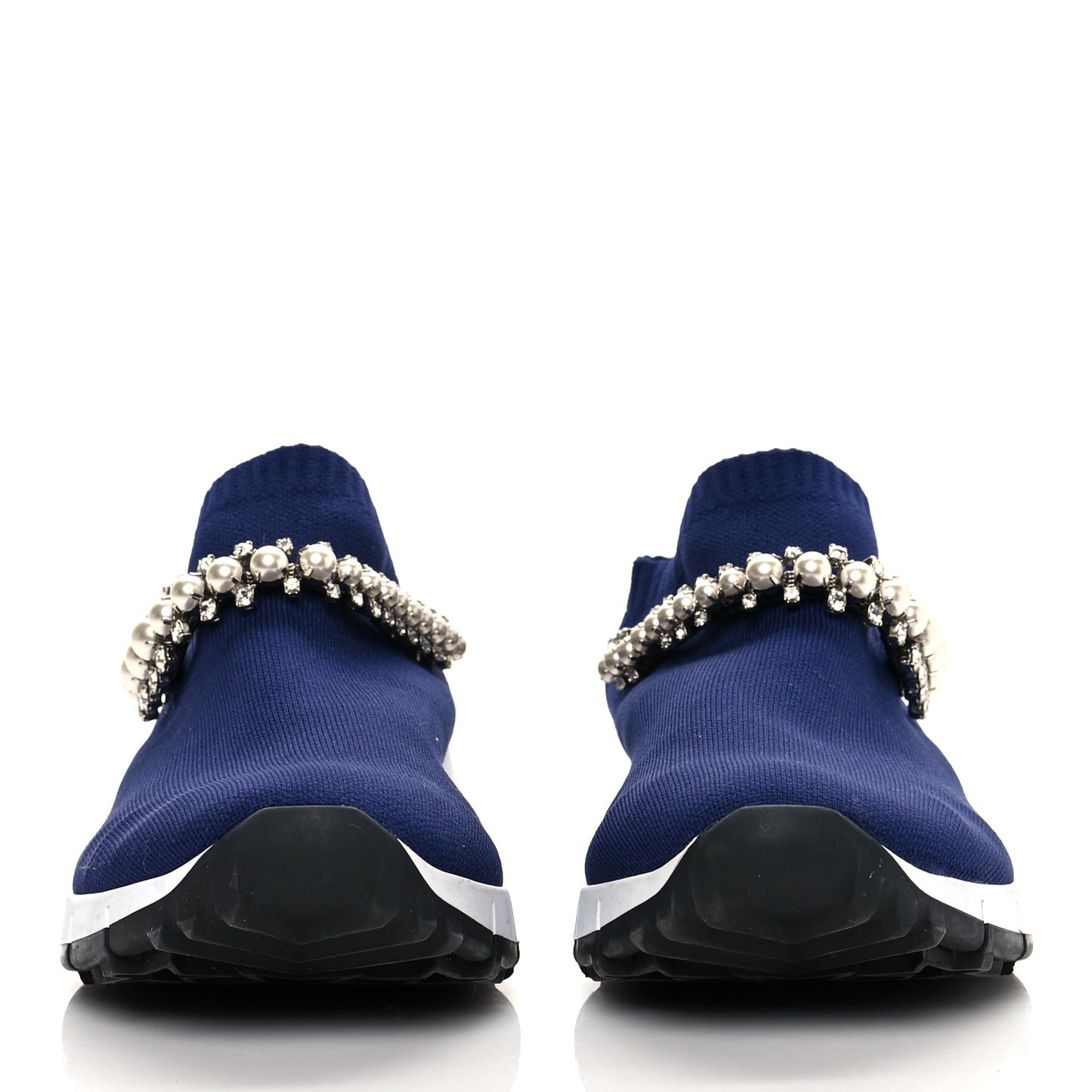 Knit Crystal Pearl Verona Sneaker 36 Navy
