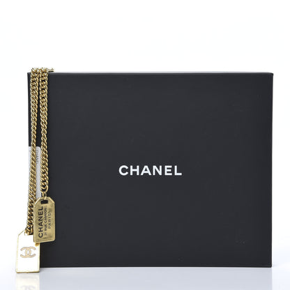 Chanel Metal ID Dog Tag Charm Necklace Gold 4 of 5