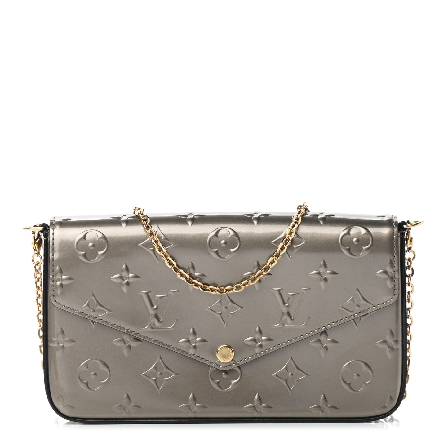 Vernis Felicie Pochette Chain Wallet Champagne Metallise