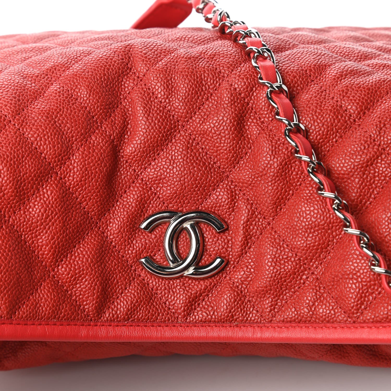Chanel Caviar Quilted French Riviera Hobo Rouge 10 of 10