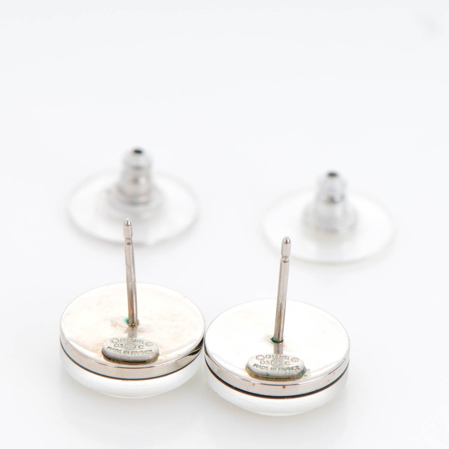 Mirror Resin CC Earrings Silver