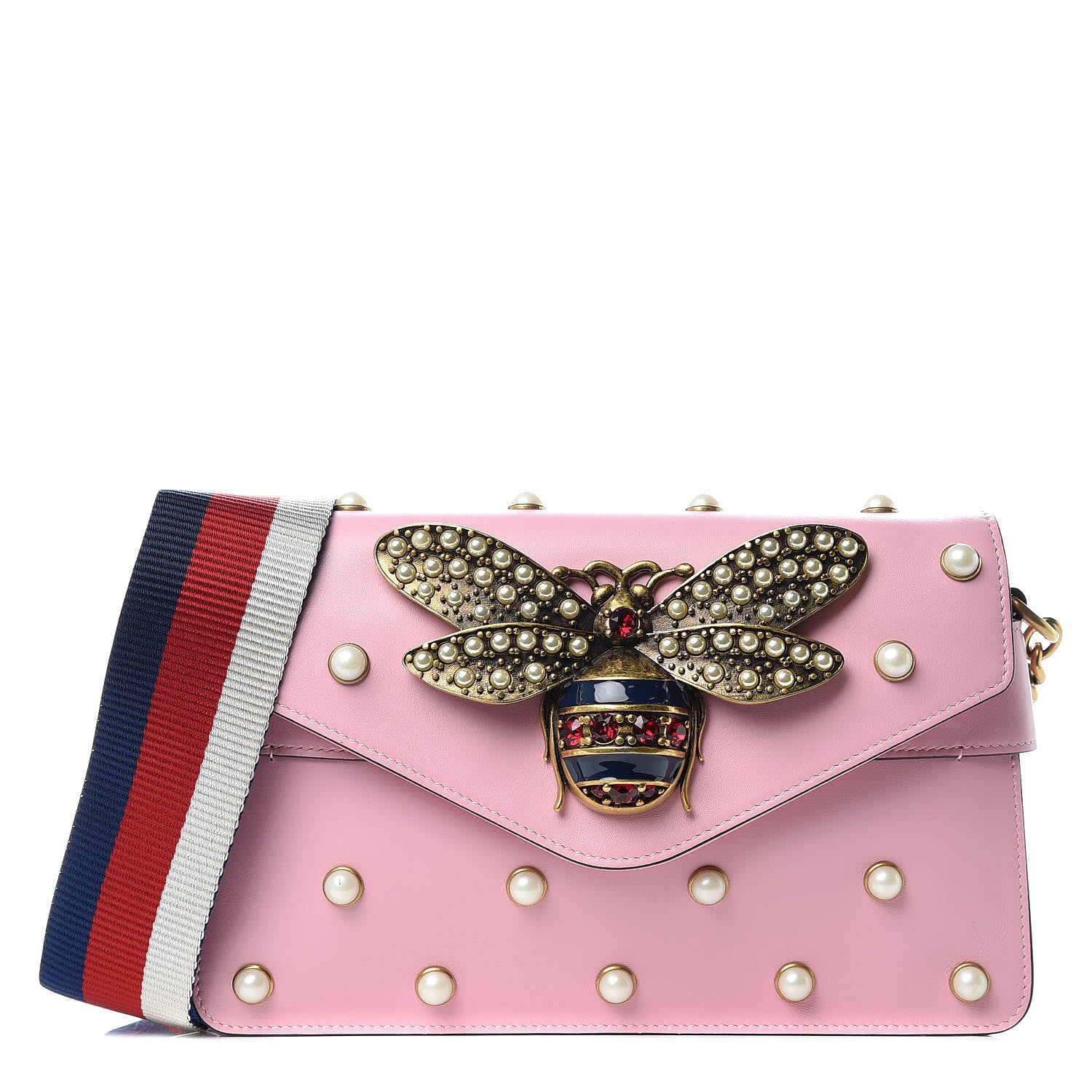 Gucci Nappa Pearl Studded Mini Queen Margaret Broadway Shoulder Bag Sugar Pink 1 of 11