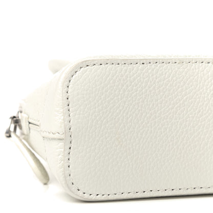 Balenciaga Grained Calfskin Logo Mini Ville Top Handle Bag White Black 5 of 8