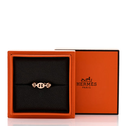 Hermes 18K Rose Gold PM Chaine d'Ancre Enchainee Ring 49 4.75 6 of 6