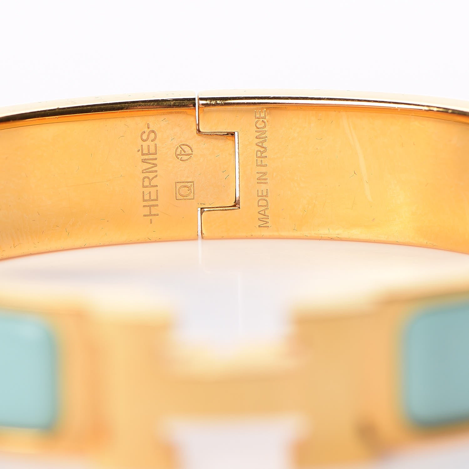 Hermes Enamel Narrow Clic Clac H Bracelet Bleu Atoll 4 of 5
