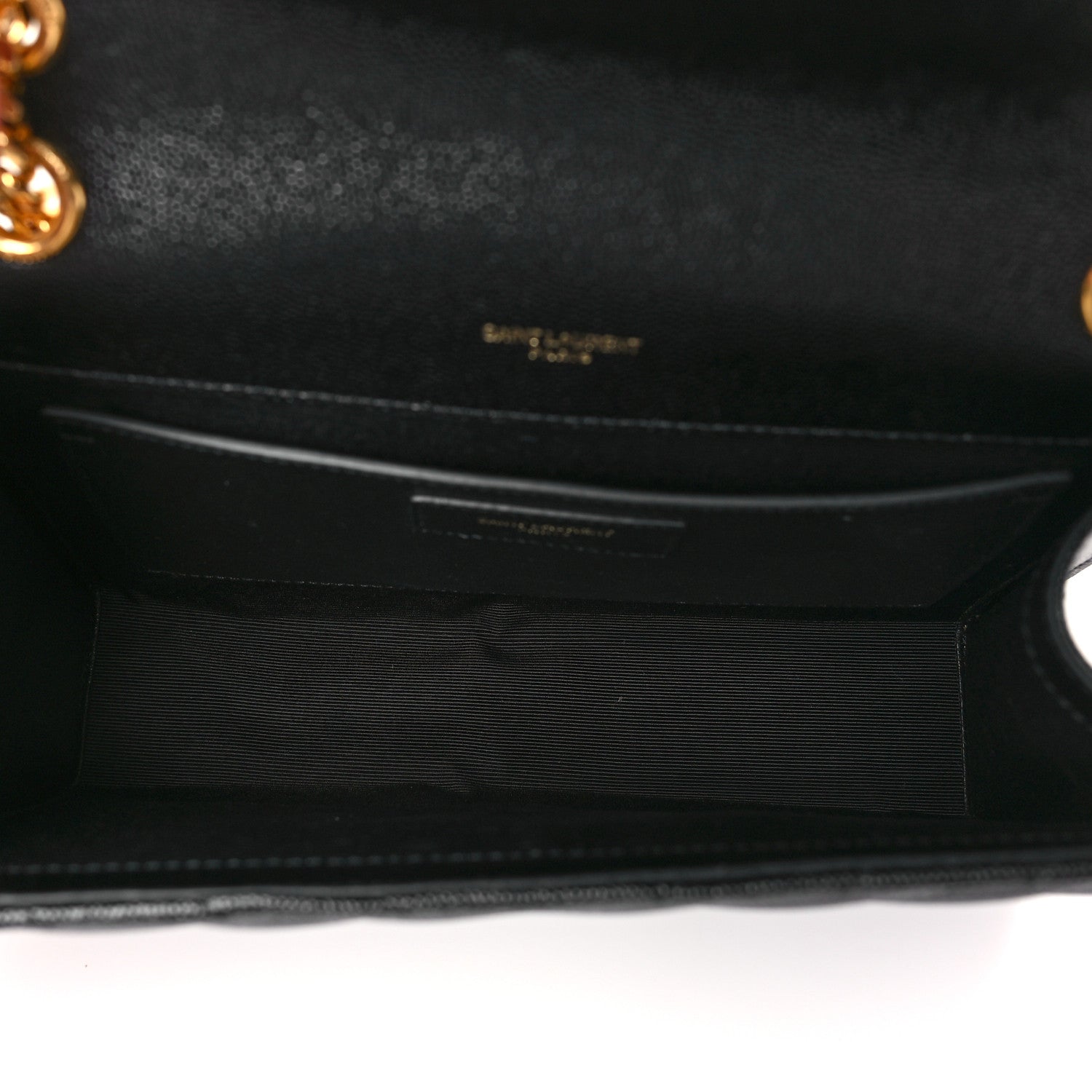 Saint Laurent Grain De Poudre Matelasse Chevron Medium Monogram Satchel Black 5 of 8
