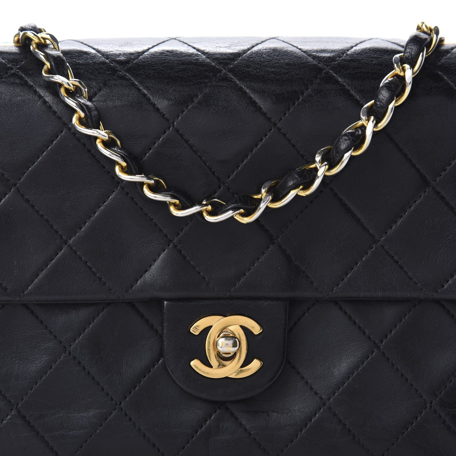 Chanel Lambskin Quilted Mini Square Flap Black 13 of 13