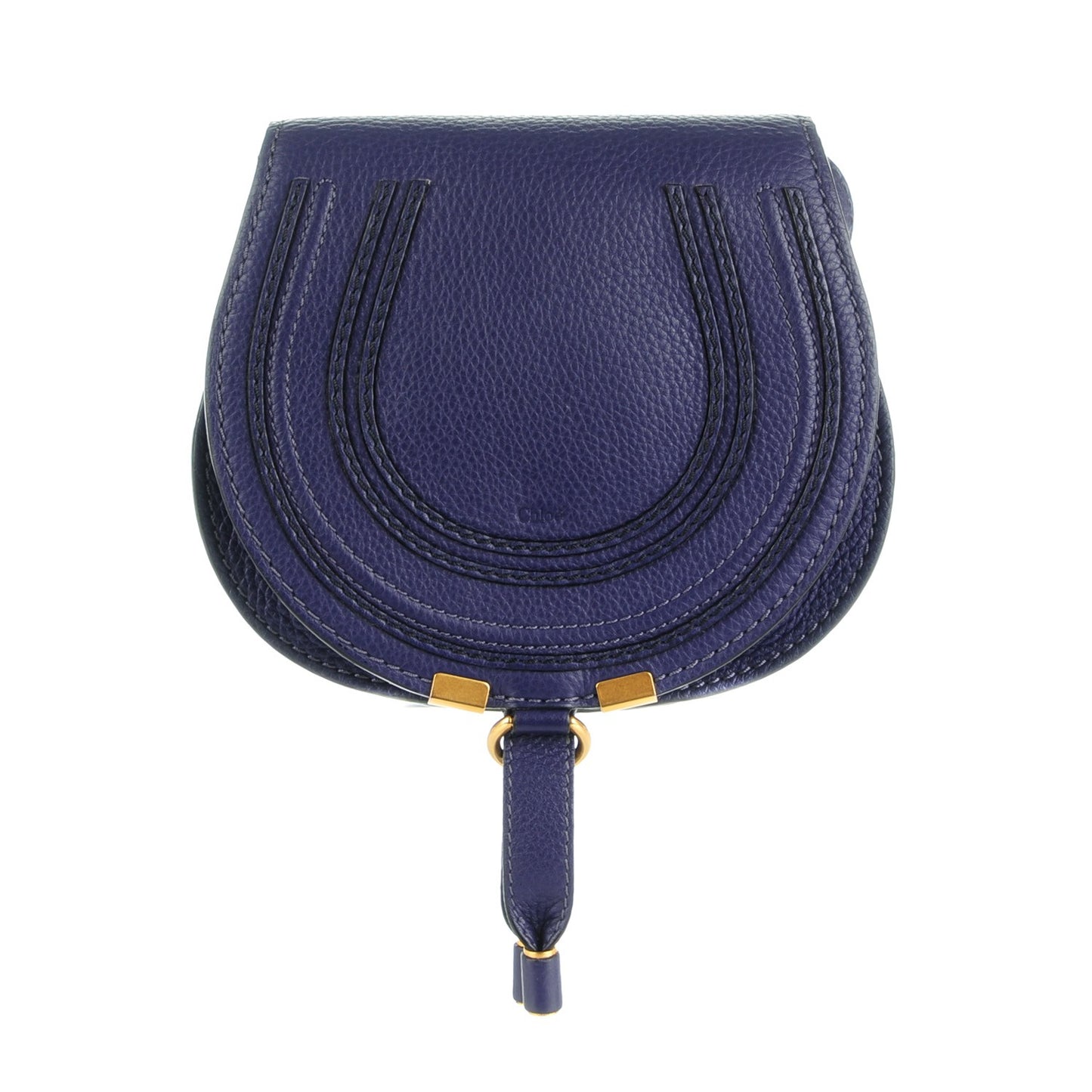 Calfskin Mini Marcie Round Crossbody Bag Storm Blue