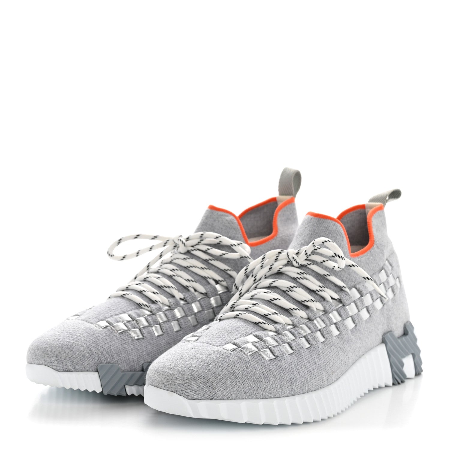 Hermes Knit Womens Flex Bolduc Sneakers 40 Gris Silex 4 of 9