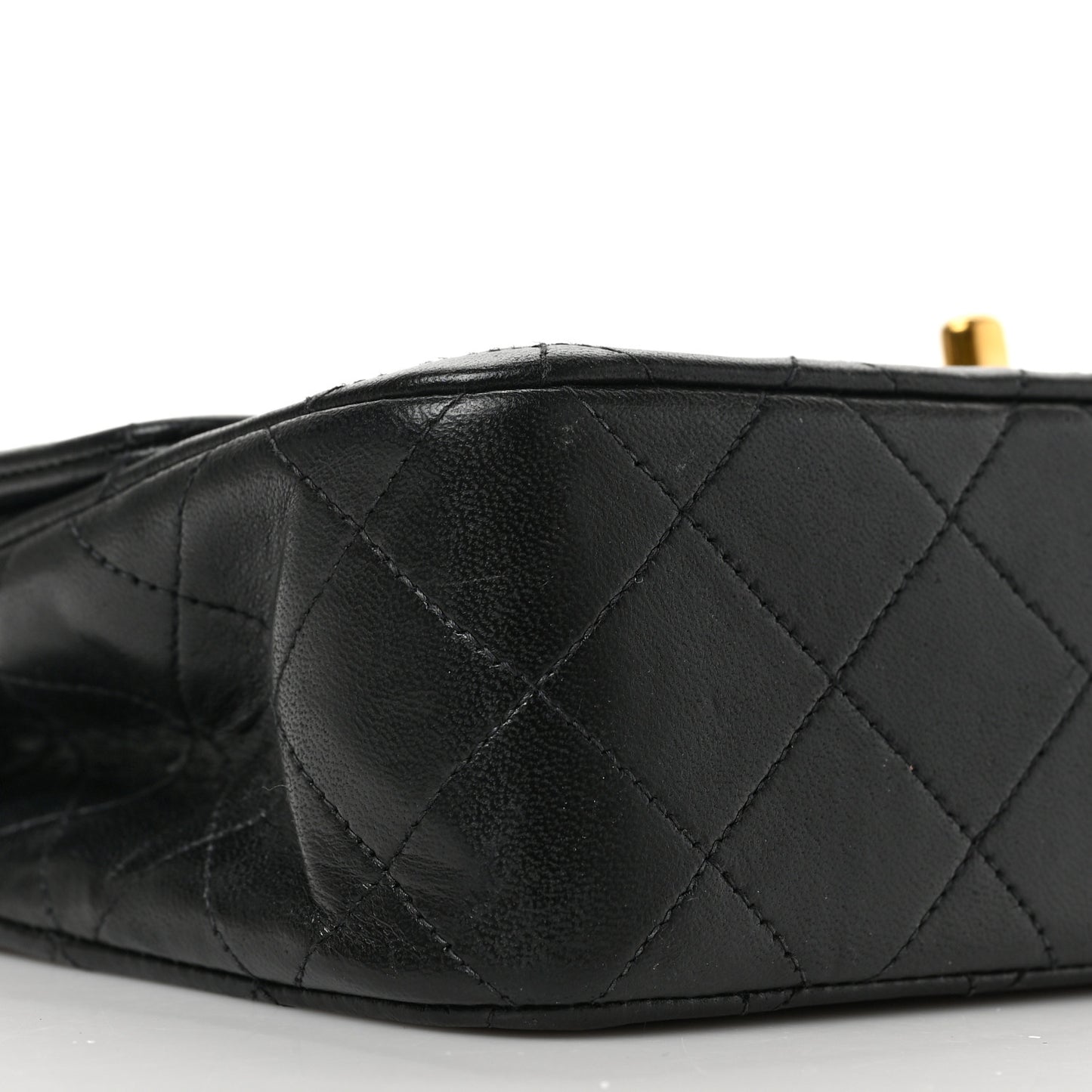 Lambskin Quilted Small Double Flap Black