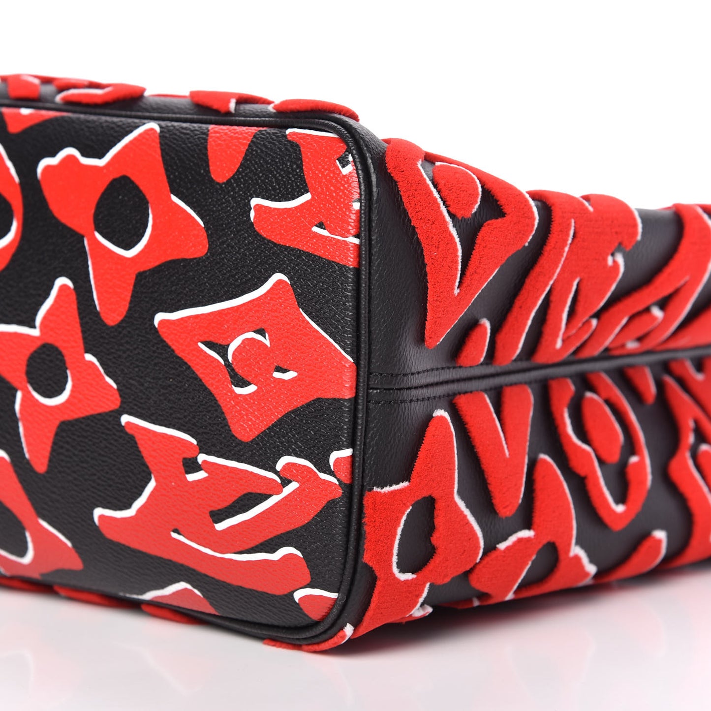 X UF Tufted Monogram Neverfull MM Black Red