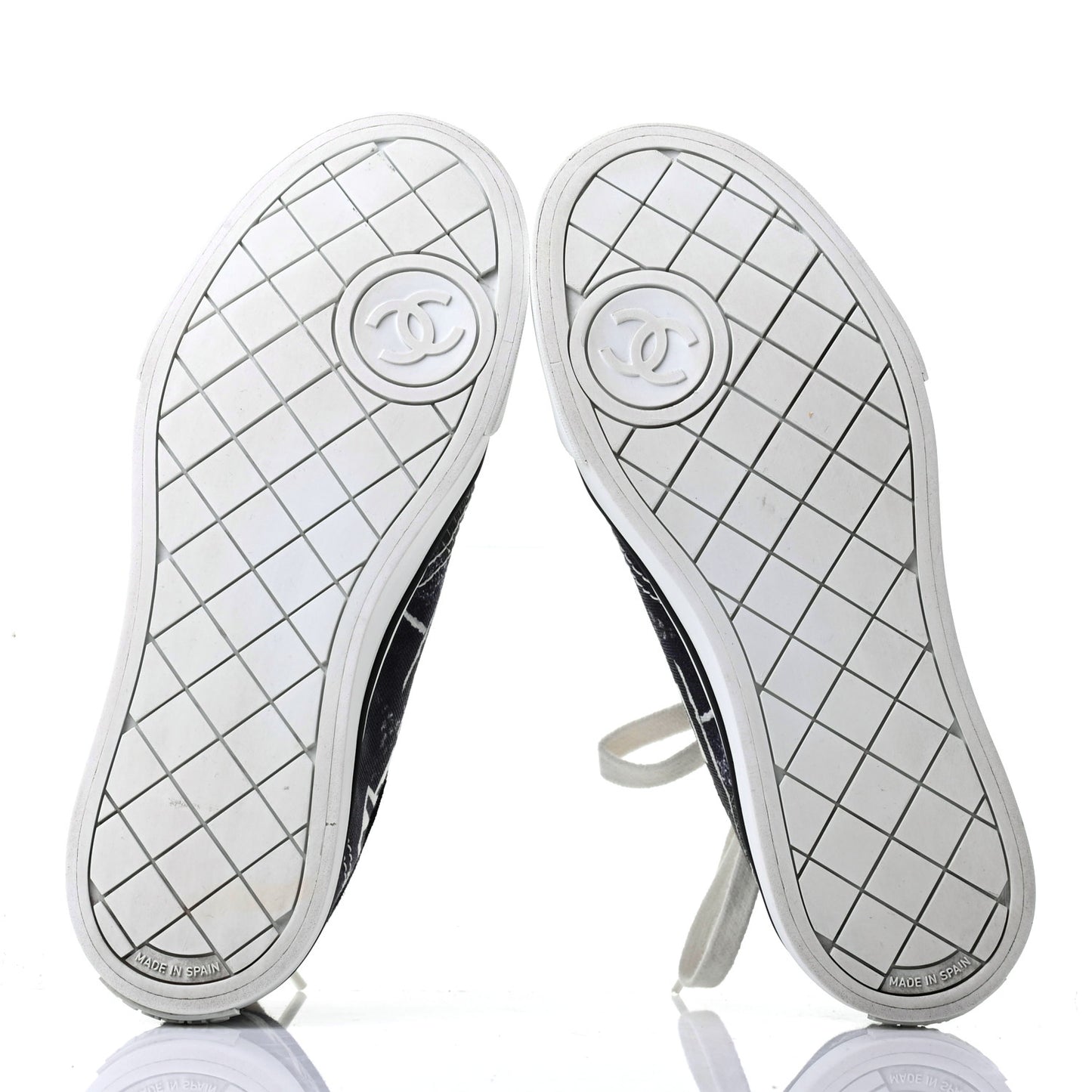 Printed Fabric Low Top Logo Sneakers 36 White Black