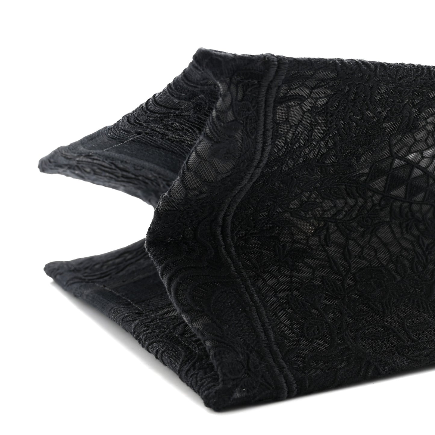 Embroidered 3D Macrame D-Lace Sun Medium Book Tote Black
