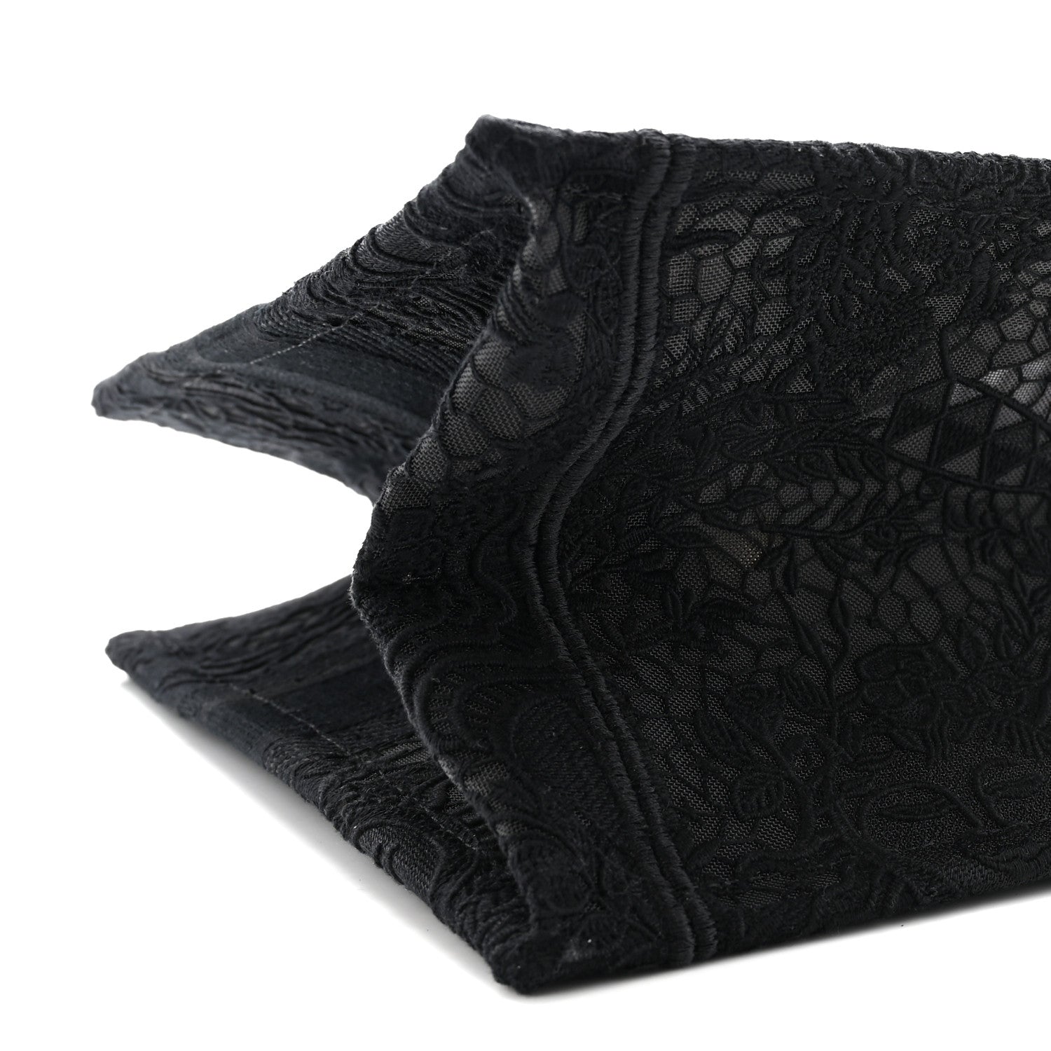 Christian Dior Embroidered 3D Macrame D-Lace Sun Medium Book Tote Black 9 of 10