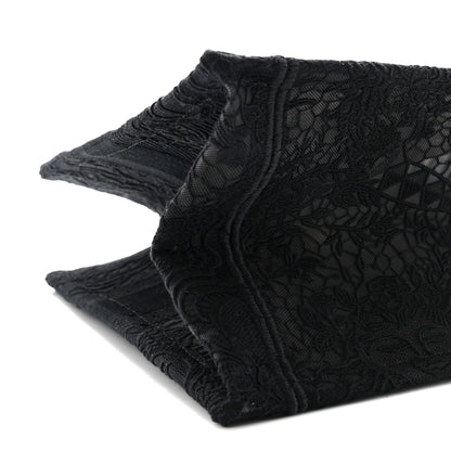 Christian Dior Embroidered 3D Macrame D-Lace Sun Medium Book Tote Black 9 of 10