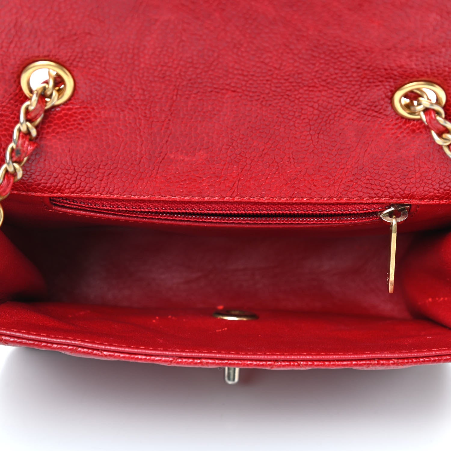 Chanel Caviar Quilted Mini Square Flap Red 4 of 10