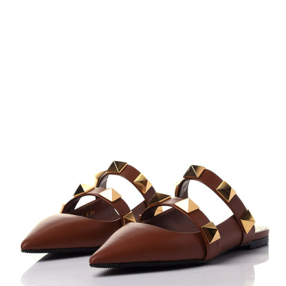 Valentino Garavani Calfskin Roman Stud Flat Mules 36 Selleria 3 of 11