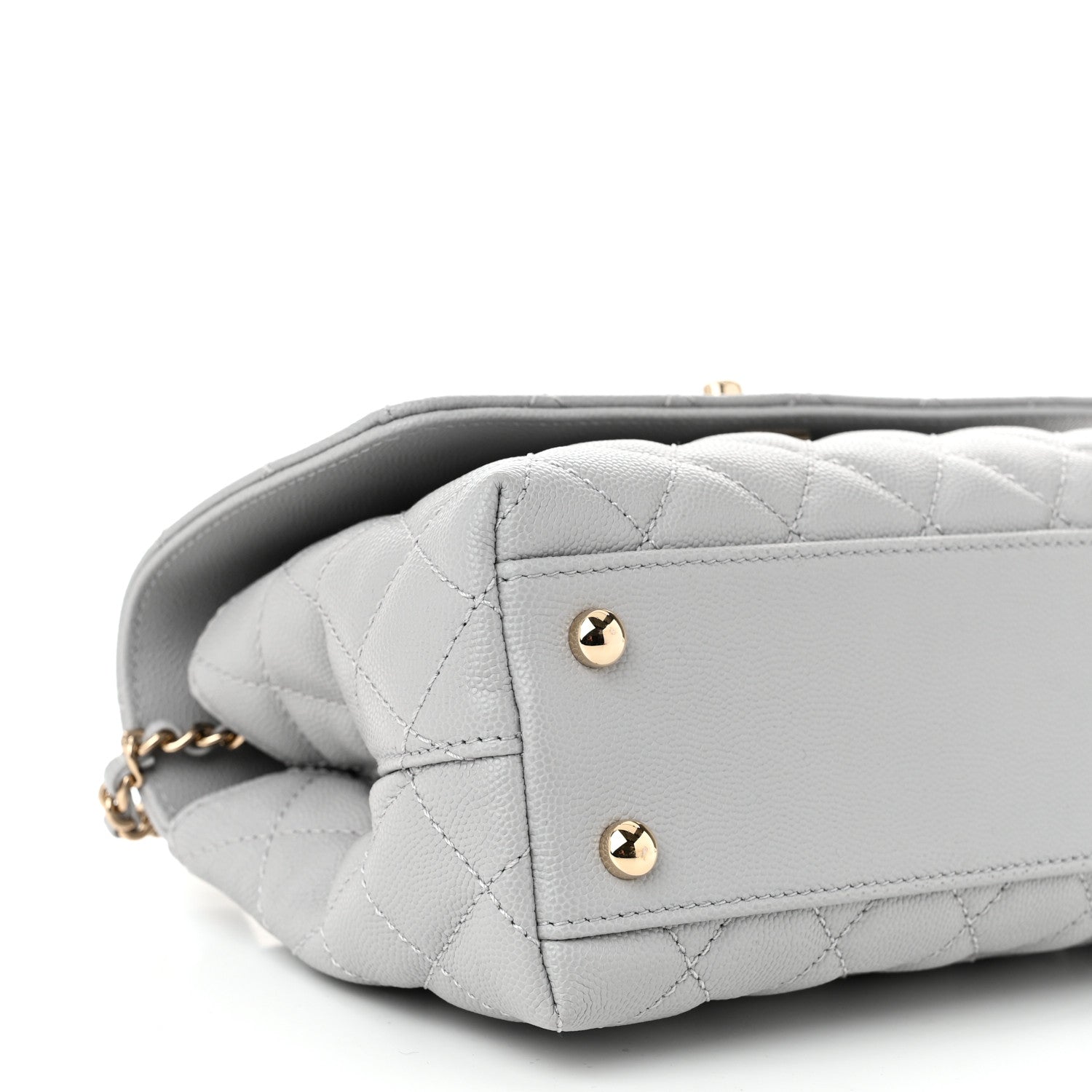 Chanel Caviar Quilted Mini Coco Handle Flap Grey 9 of 10