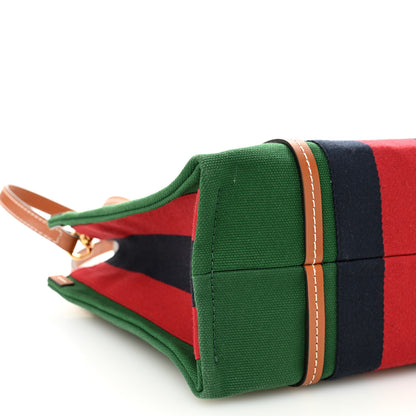 Gucci Canvas Calfskin Web Small Interlocking G Tote Bag Green Red 9 of 10